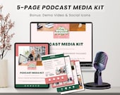 5 Page Podcast Media Kit Canva Template, Podcast Press Kit, Podcast Sponsorship, Podcast Media Kit Template, Pitch Deck Podcast