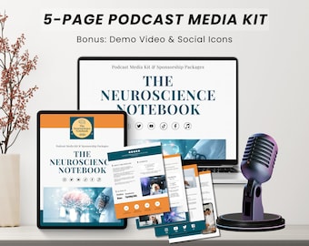 5 Page Podcast Media Kit Canva Template, Podcast Press Kit, Podcast Sponsorship, Podcast Media Kit Template, Pitch Deck Podcast
