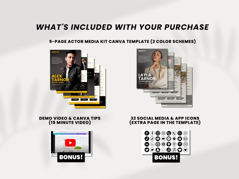 5-page Actor Media Kit Canva Template Actor Press Kit EPK for Actors ...