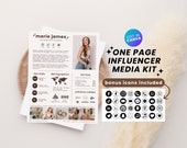 1 Page Media Kit Canva Template, Media Kit Tiktok Instagram, Media Kit Template, Blogger Media Kit, One Page Media Kit Rate Sheet Influencer
