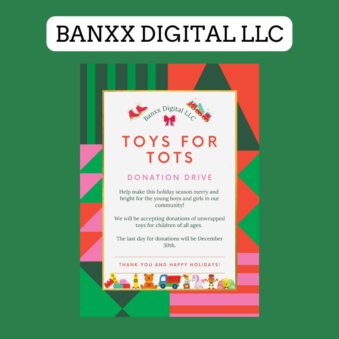 Toys for Tots Flyer Digital Download Template Etsy