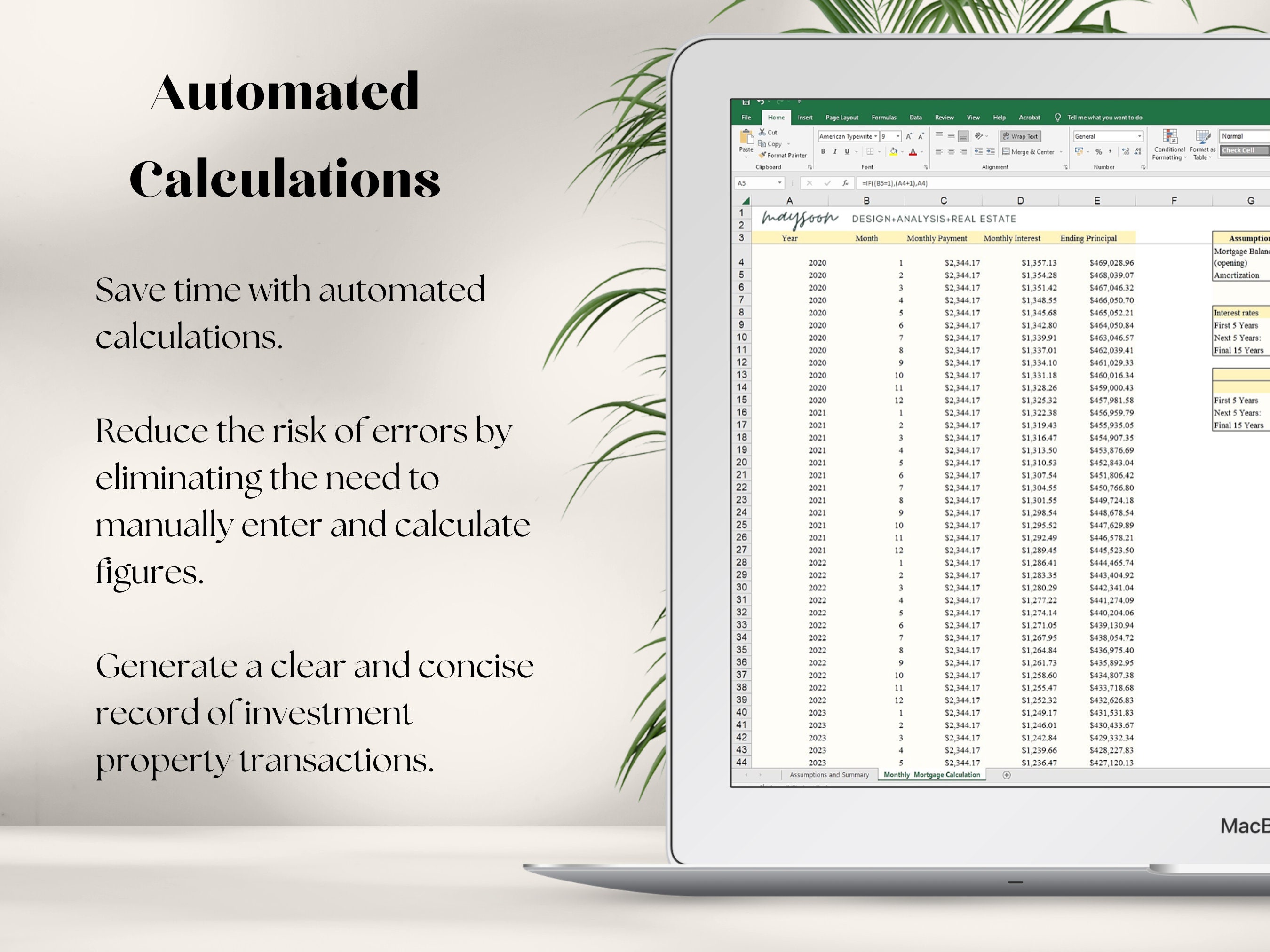 Real Estate Analysis Spreadsheet Excel Templae for Real Estate Agents
