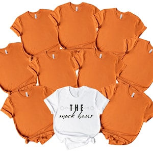 BC 3001 Group Mockup, Bella Canvas Burnt Orange Mockup, Bachelorette T-shirt Mockup, Burnt Orange Wedding Mockup, Bridal Party Mockup