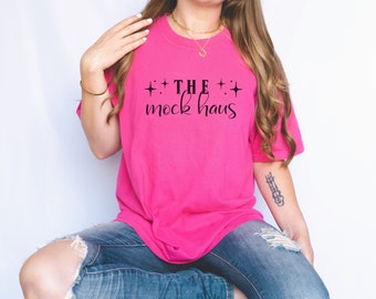Comfort Colors C1717 Heliconia Mockup Heliconia Model Mockup Oversized Feminine Mockup Trendy Shirt Mockup Natural Mockup Hot Pink Mockup