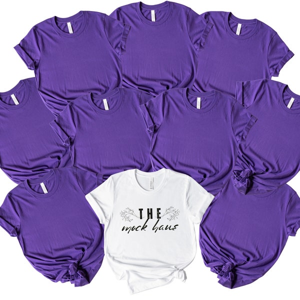 BC 3001 Group Mockup, Bella Canvas Team Purple Mockup, Bachelorette T-shirt Mockup, Purple Wedding Mockup, Bridal Party Mockup, Group Mockup