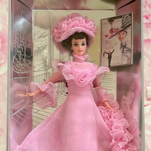 1995 Eliza Doolittle in My Fair Lady Barbie, Audrey Hepburn Collection, Hollywood Legends Collection, Fashion Doll, 1990s, Mattel, Vintage