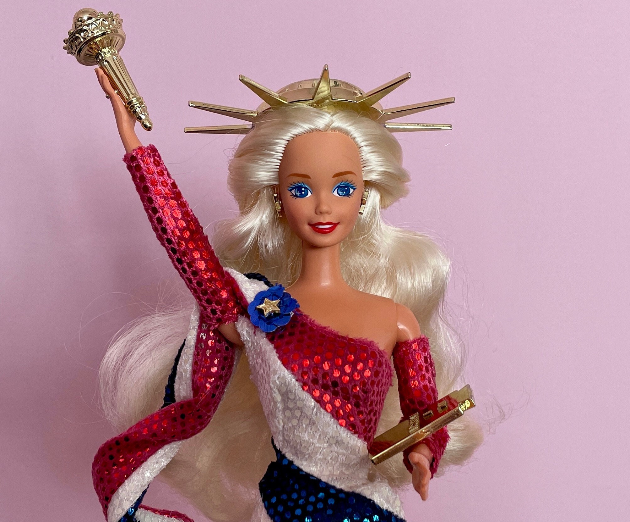 1995 American Beauty Statue of Liberty Barbie FAO Schwarz Limited Edition Mattel Vintage Doll 4th of July Patriotic Independence Day Etsy