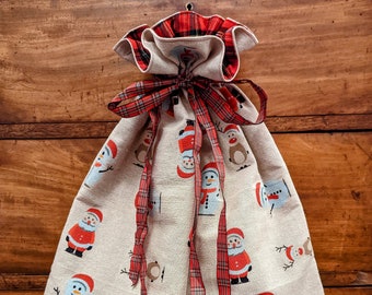 Handmade Christmas Gift Bag fully lined