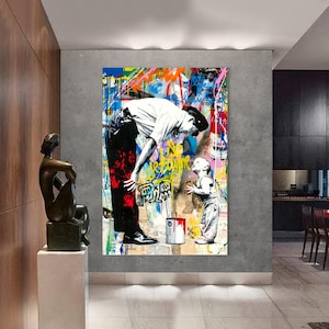 Not Guilty Painting | Banksy Style Wall Art | Original Painting | 100% Hand Painted Pop Art
