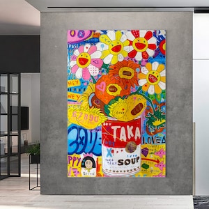 Taka Soup Oil Painting | Banksy Style Wall Art | Original Painting | 100% Hand Painted Pop Art