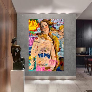 Venus Painting | Banksy Style Wall Art | Original Painting | 100% Hand Painted Pop Art