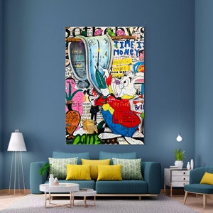 What Time Is It Painting | Banksy Style Wall Art | Original Painting | 100% Hand Painted Pop Art