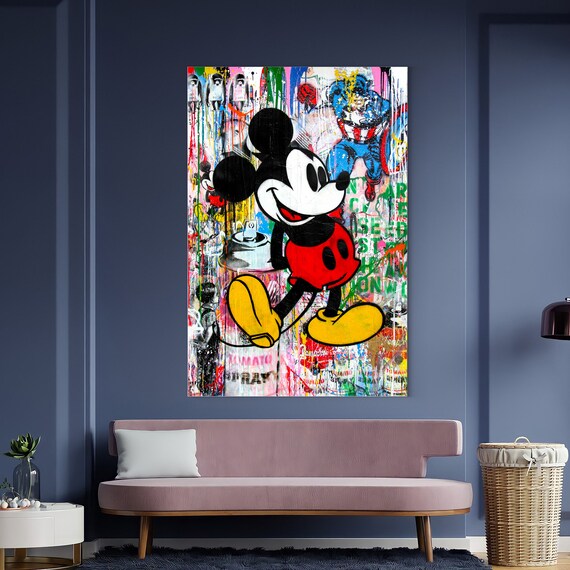 Mickey Mouse Painting | Banksy Style Wall Art | Original Painting