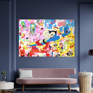 Chill Painting | Banksy Style Wall Art | Original Painting | 100% Hand Painted Pop Art