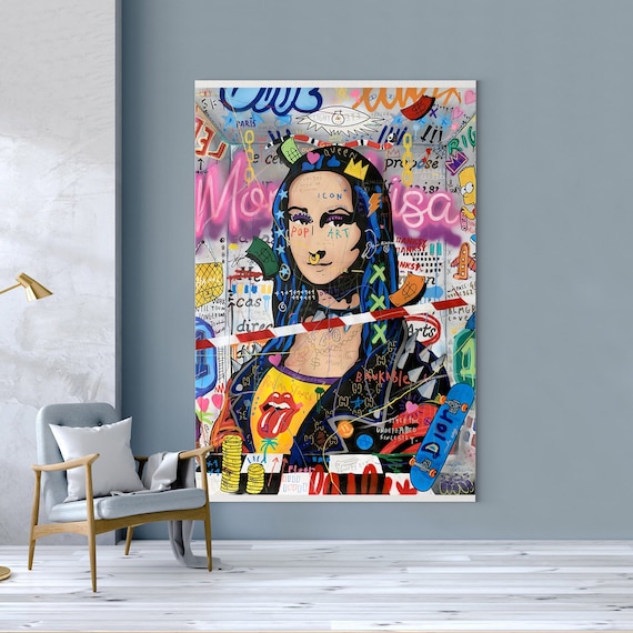 Mona Lisa Oil Painting | Banksy Style Wall Art | Original Painting