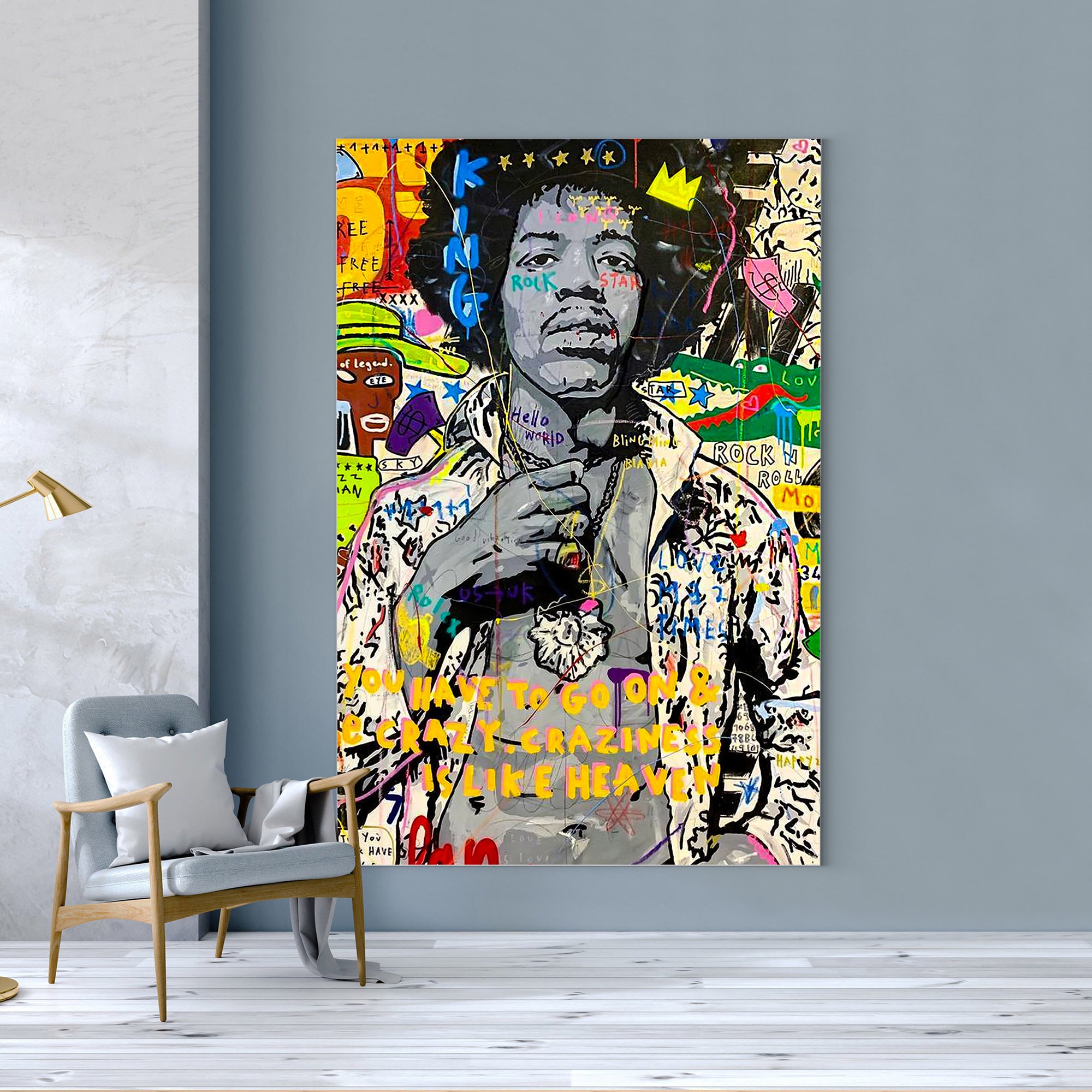 Jimi Hendrix Oil Painting | Banksy Style Wall Art | Original