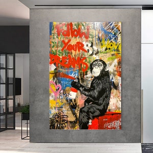 Everyday Life Painting | Banksy Style Wall Art | Original Painting | 100% Hand Painted Pop Art