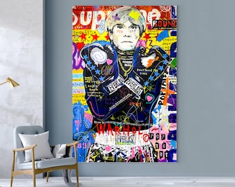 Andy Warhol Painting | Banksy Style Wall Art | Original Painting | 100% Hand Painted Pop Art