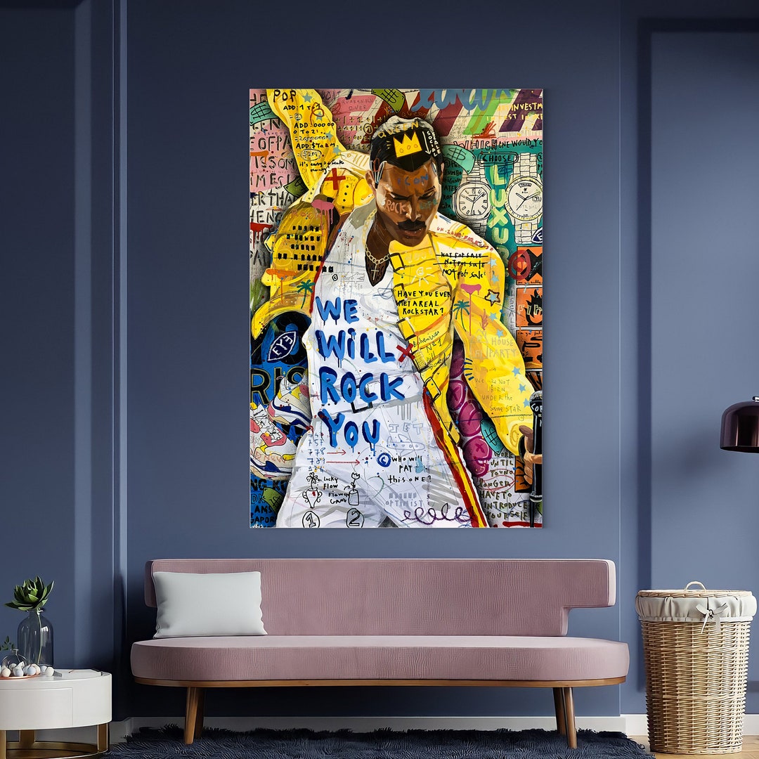 We Will Rock You Painting Banksy Style Wall Art Original Painting 100