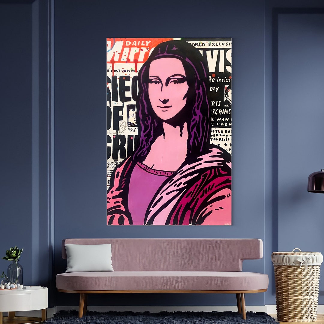 Mona Lisa Oil Painting Banksy Style Wall Art Original Painting 100