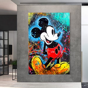 Mickey Mouse Painting | Banksy Style Wall Art | Original Painting | 100% Hand Painted Pop Art
