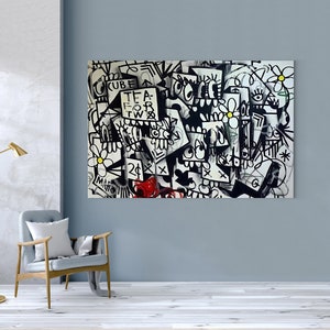 Tea for Two Painting | Banksy Style Wall Art | Original Painting | 100% Hand Painted Pop Art