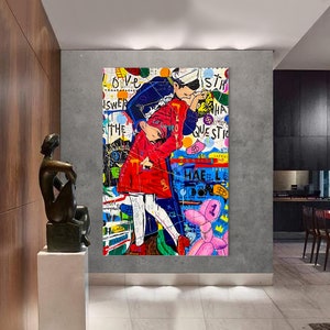 Love Oil Painting | Banksy Style Wall Art | Original Painting | 100% Hand Painted Pop Art