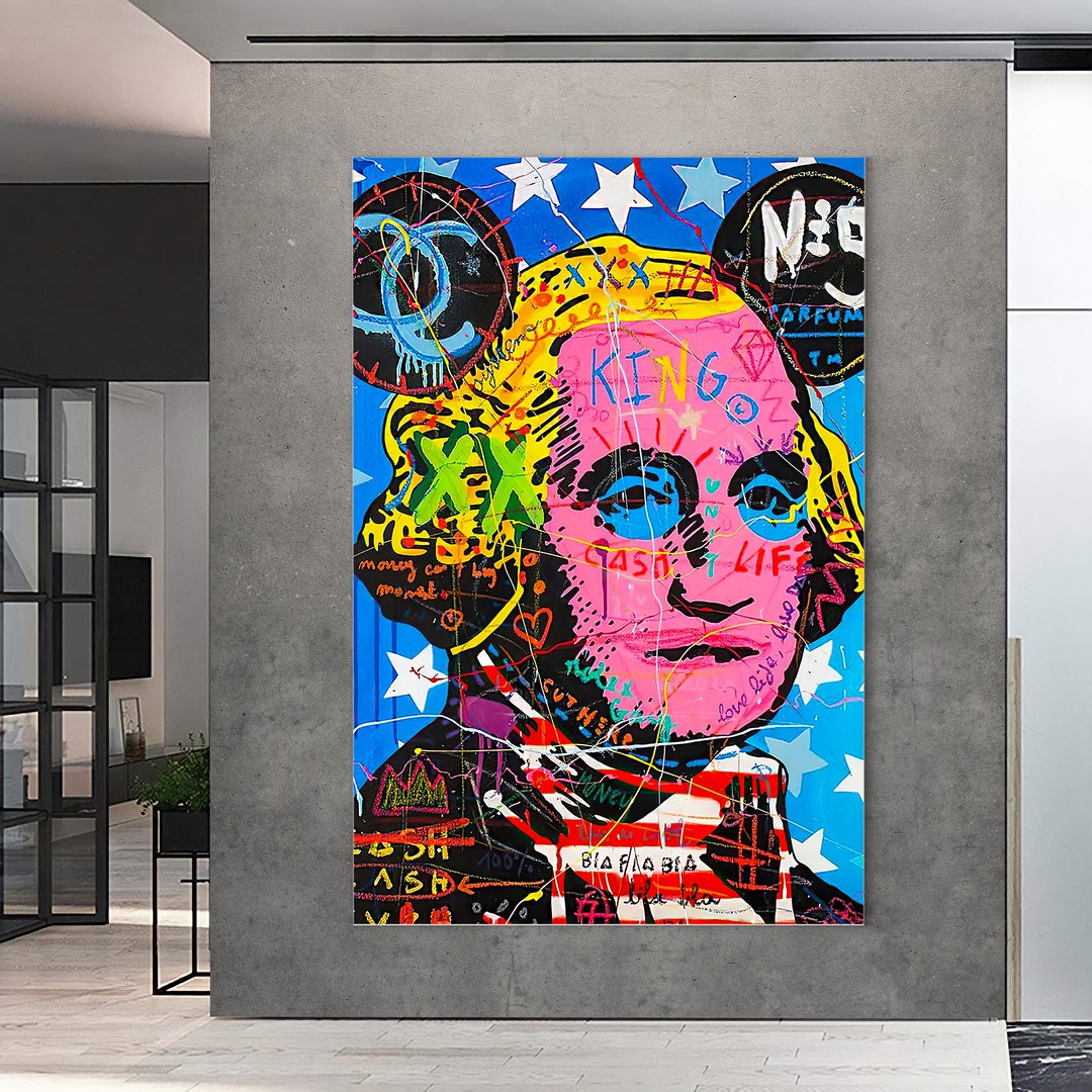 Washington Painting Banksy Style Wall Art Original Etsy
