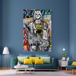 Kurt Cobain Painting | Banksy Style Wall Art | Original Painting | 100% Hand Painted Pop Art