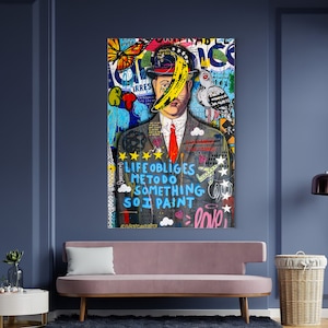 Andy Warhol Painting | Banksy Style Wall Art | Original Painting | 100% Hand Painted Pop Art