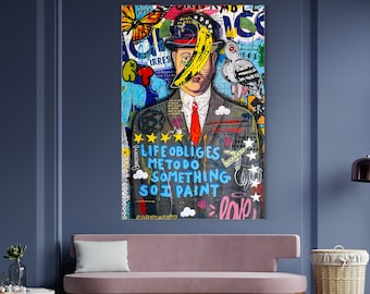 Andy Warhol Painting | Banksy Style Wall Art | Original Painting | 100% Hand Painted Pop Art