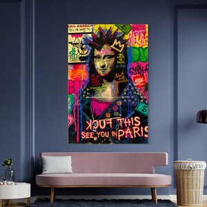 Mona Lisa Oil Painting | Banksy Style Wall Art | Original Painting | 100% Hand Painted Pop Art