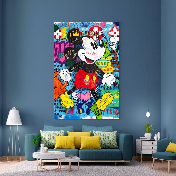 Mickey Mouse Shopping Painting | Banksy Style Wall Art | Original