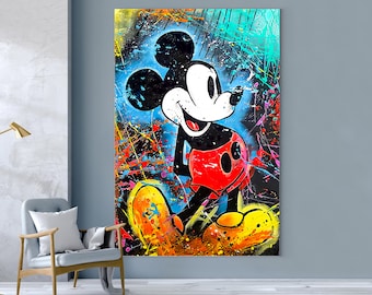 Mickey Mouse Painting | Banksy Style Wall Art | Original Painting