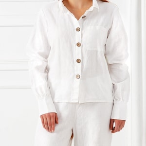 Linen pajama set of loose linen top and linen pants. Christmas pyjamas women linen loungewear set, linen linen sleepwear pajama pants women