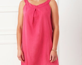 Linen Nightgown: Sleeveless Plus Size Linen Slip Dress