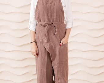 Leinen Keramik Schürze: Split Leg Design, Unisex Schürze