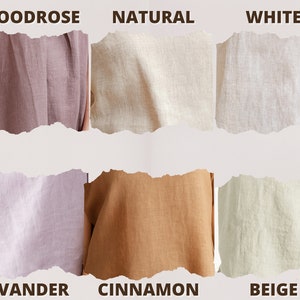 May include: Six fabric swatches in different colors: Woodrose, Natural, White, Lavander, Cinnamon, and Beige.
