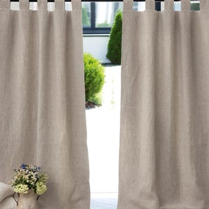 Custom tab top linen blackout curtains bedroom, kitchen, living room, nursery. Farmhouse curtains, boho curtains. Sidelight curtains