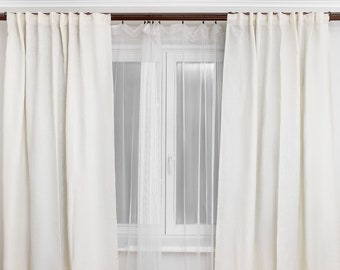 Linen curtains rod tape. Linen blackout curtains hidden back tab bedroom curtains linen window curtains, linen drapes, plain linen curtain