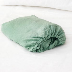 Linen fitted sheet Queen size. Pure linen bed sheet Queen. Fitted queen sheet linen. Organic linen sheet, flax linen sheet.