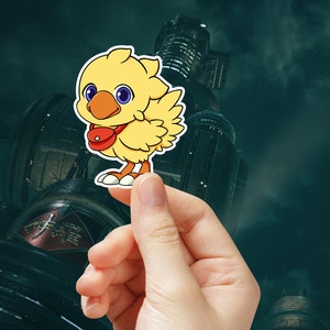 ちびチョコボステッカー、ワンピースステッカー、ファイナルファンタジー7、ゲームステッカー、ちびチョコボアニメキャラクター光沢ビニール防水ステッカー