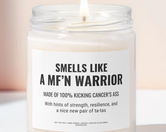 Funny Breast Cancer Gift: 9oz Soy Wax Candle - Mastectomy Gift