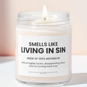 Funny Moving In Together Soy Candle: Smells Like Living in Sin