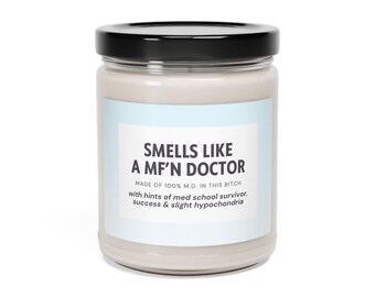 Doctor Graduation Gift, Medical School Graduation Gift, Smells Like a Doctor Soy Candle, Candle Gift for New Doctor, Med School Graduation