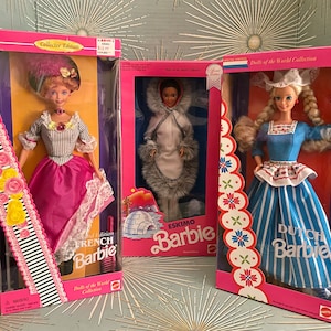 Your Choice: Vintage 1990s Barbie Dolls of The World Collection by Mattel - French / Eskimo / Dutch NIB NRFB