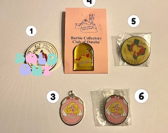 Your Choice: Vintage Barbie Early 1990s Convention Collectible Button Pins & Charm / Pendant (Various Years)