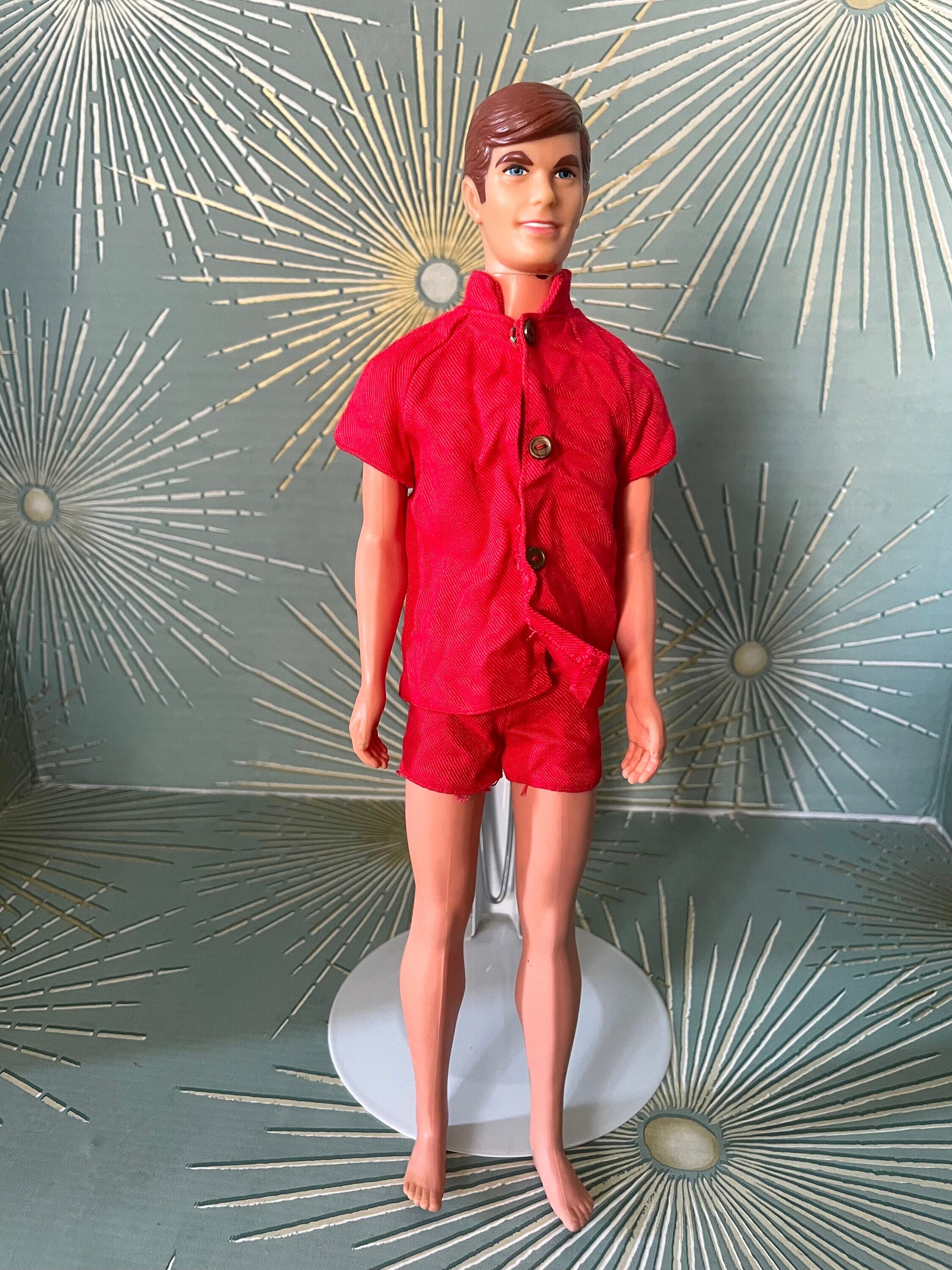 Vintage 1969 Talking Ken Doll #1111 by Mattel Mod Era Original Red