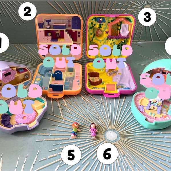 Your Choice: Vintage 1980s - 1990s Polly Pocket Cases & Dolls ~ Dog Show ~ Townhouse ~ Wild Zoo ~ Bedtime Heart by Bluebird Toys / Mattel