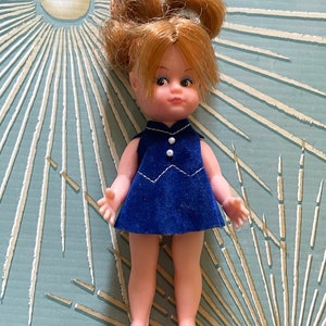 Rare 1970s Vintage Uneeda Kim Doll With Hair That Grows Groovy Dress Collectible Doll